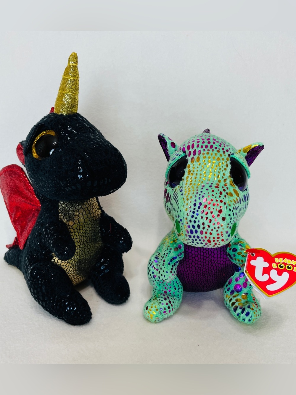 Ty Beanie Boos Collection Cinder & Grindal Dragons Lot of 2